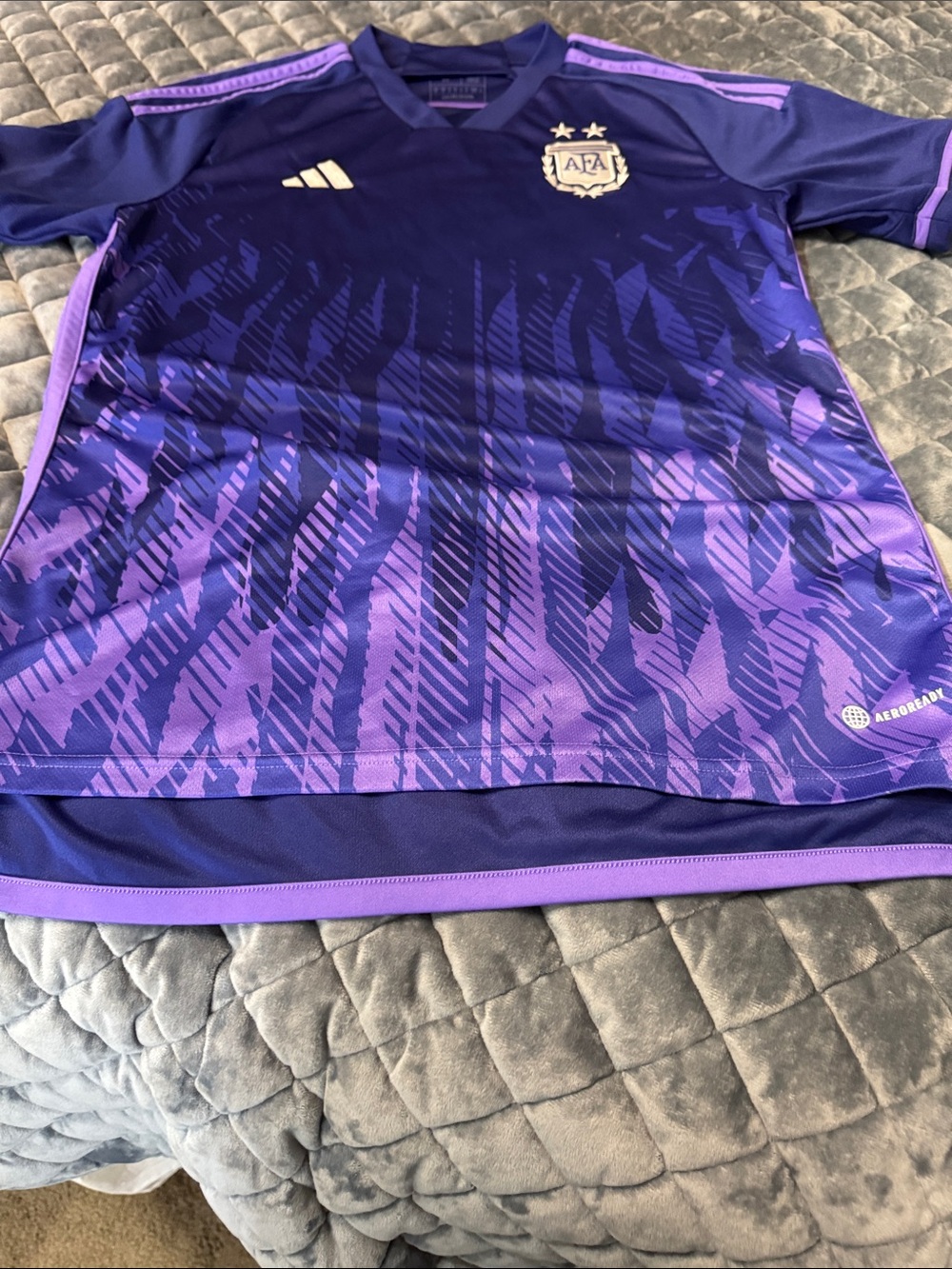 adidas mens purple and blue Graphic Argentina AFA Soccer Jersey